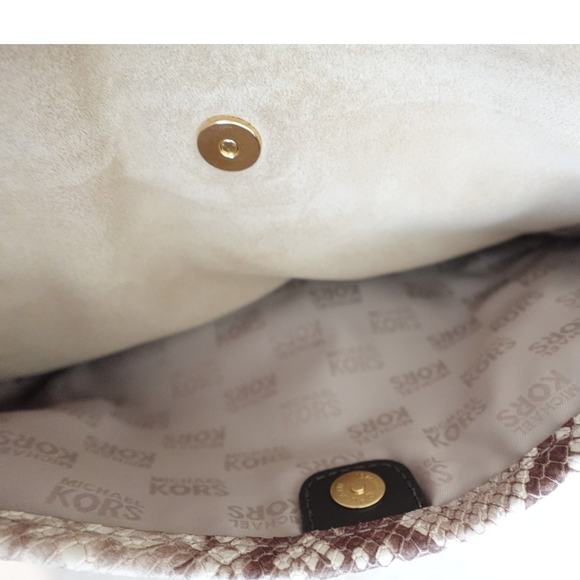 Michael Kors Tan and Snake Print Shoulder Bag - Picture 9 of 9